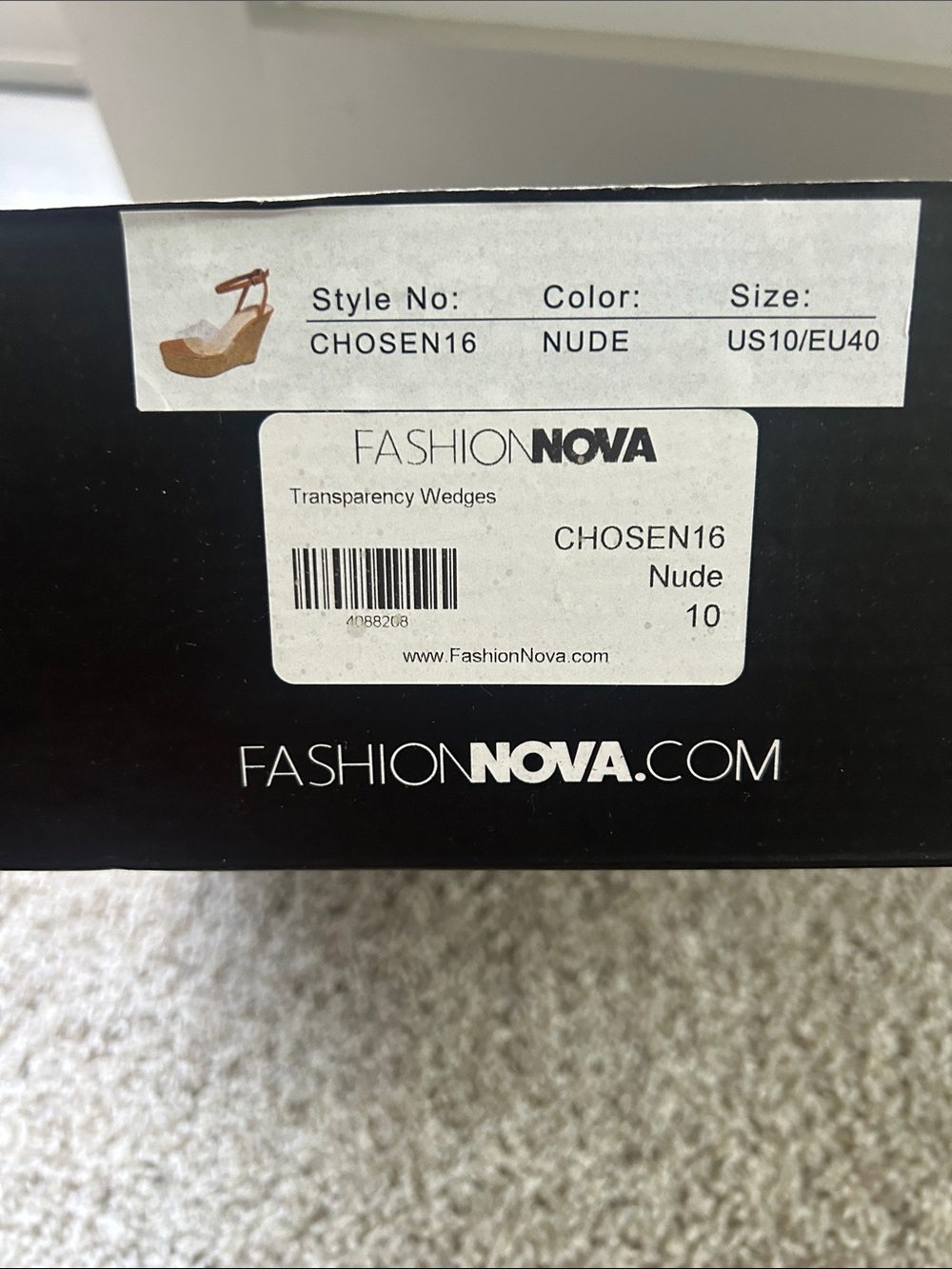 Fashion Nova Nude and Clear Platform Wedges